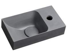Sapho Piccolino Betonové Umývátko 30,8x17cm, Baterie Vpravo, šedá Mat