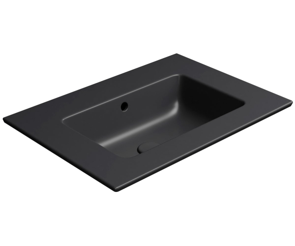 Gsi Pura Keramické Umyvadlo Slim 62x46cm, Bez Otvoru, černá Mat