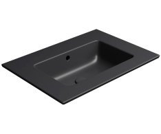Gsi Pura Keramické Umyvadlo Slim 62x46cm, Bez Otvoru, černá Mat