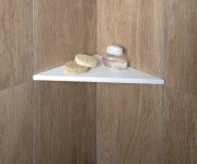 Sapho Abeline Rohová Polička Rockstone 200x200mm, Bílá Mat