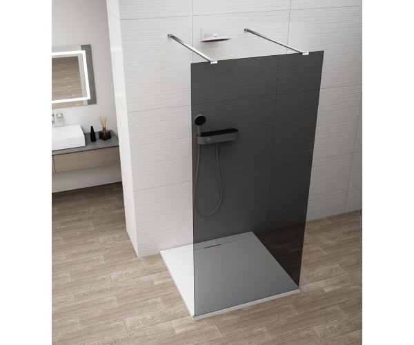 Polysan Esca Chrome Jednodílná Sprchová Zástěna Do Prostoru, Kouřové Sklo, 1200 Mm