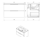 Sapho Koupelnový Set Cirasa 81, Dub Alabama