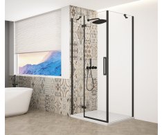 Gelco Trinity Black čtvercový Sprchový Kout 1000x1000mm, čiré Sklo, Levé