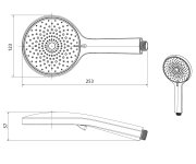 Sapho Ruční Masážní Sprcha, 4 Režimy Sprchování, Silikon Trysky, Průměr 123mm, Chrom