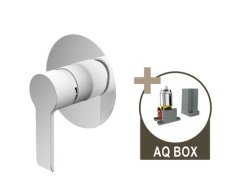 Ventura, Sprchová Podomítková Baterie S Montážním Boxem, Bílá-chrom