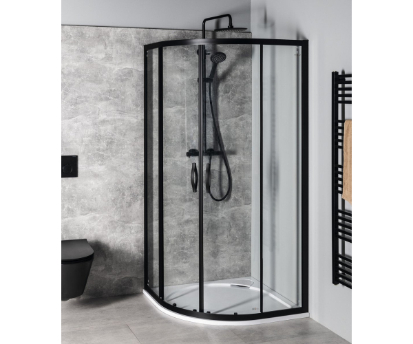 Gelco Sigma Simply Black čtvrtkruhová Sprchová Zástěna 900x900 Mm, R550, čiré Sklo