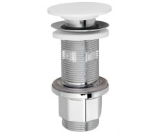 Silfra Impala Umyvadlová Výpust 5/4“, Click-clack, Rockstone Zátka, Bílá Mat