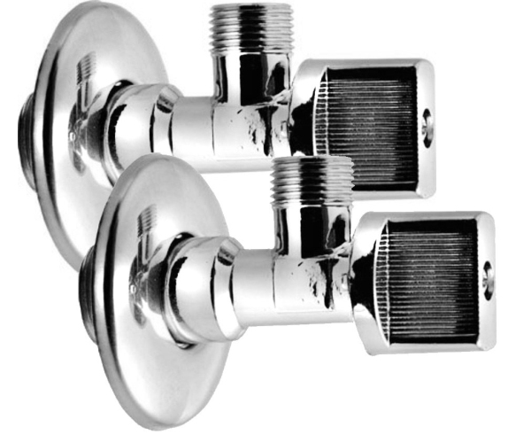 Aqualine Rohový Kulový Ventil 1/2"x3/8", Pár, Chrom