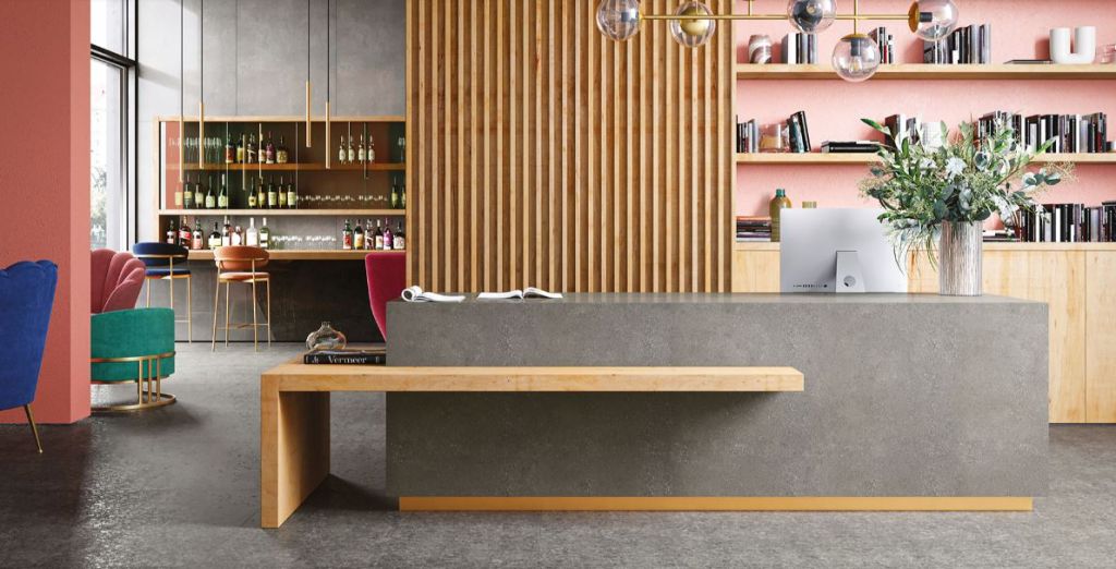 Realizace Moderní dlažba Gigacer Inclusioni Soave Cenere Mat 120x120cm