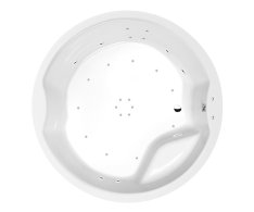 Polysan Royal Round Hydromasážní Vana, 172x172x49cm, Active Hydro-air, Chrom