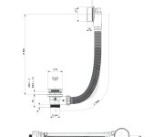 Polysan Vanová Souprava, Bovden, Délka 1000mm, Zátka 72mm, Zlato Mat