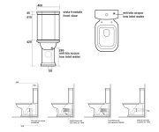 Kerasan Waldorf Wc Kombi, Spodní/zadní Odpad, Bílá-bronz