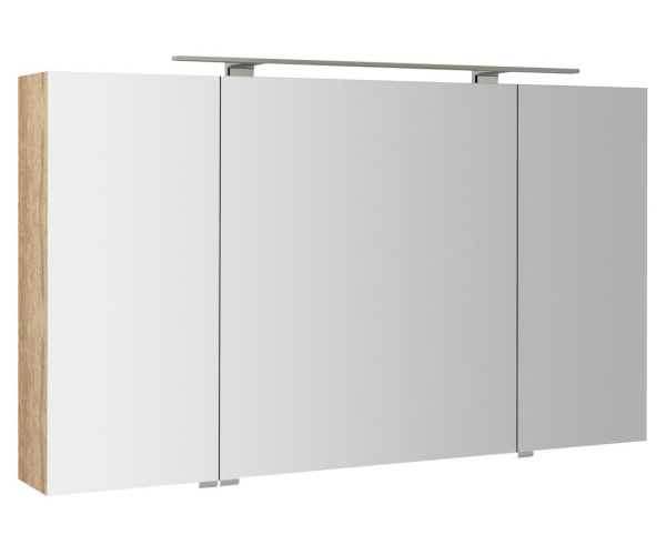 Sapho Mirró Galerka S Led Osvětlením, 3x Dvířka, 120x70x16cm, Dub Alabama