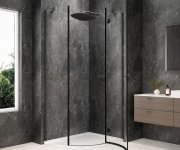 Polysan Globe Gun Metal čtvrtkruhový Sprchový Kout 1000x800mm, čiré Sklo, Pravé