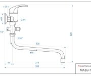 Vanová Stěnová Baterie Do Bytového Jádra S Kulatým Ramínkem, Rozteč 100 Mm, Klik-klak - Chrom - Mars MABJ-100