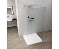 Polysan Esca Gold Matt Jednodílná Sprchová Zástěna Do Prostoru, čiré Sklo, 1200 Mm