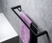 Sapho Flori Dvojitý Držák Ručníků 600mm, černá Mat