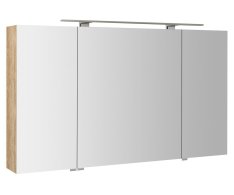 Sapho Mirró Galerka S Led Osvětlením, 3x Dvířka, 120x70x16cm, Dub Alabama