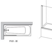 Vanová zástěna PVS1 - PVS1 80, lesk+transparent 79840C00Z1