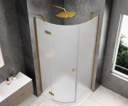 Polysan Globe Gold Matt čtvrtkruhový Sprchový Kout 900x900mm, Matné Sklo, Levé