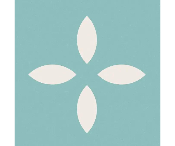 Retro dlažba Cevica Tender Taco Dec. Pastel Turquoise 4,6x4,6