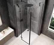 Polysan Globe Gun Metal čtvercový Sprchový Kout 800x800mm, čiré Sklo, Levé