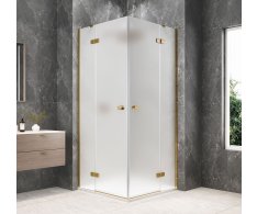 Polysan Globe Gold Matt čtvercový Sprchový Kout 900x900mm, Rohový Vstup, Matné Sklo
