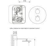 Eridan Black, Podomítková Sprchová Termostatická Baterie Pro 2 Odběrná Místa, S Aqs-boxem, Kulatá Krytka TO-ER-O-166CD-B