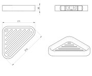 Gedy Outline Rohová Polička Do Sprchy, 170x30x170mm, černá Mat