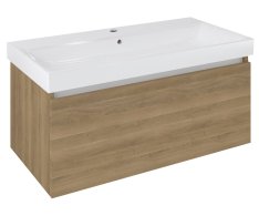 Sapho Nelio Umyvadlová Skříňka 96,5x44x49cm, 1x Zásuvka, Dub Cuneo