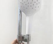 Sprchový sloup vanový Termo 300 - TE 092.00CR/WH Sprchový sloup vanový s termostatickou baterií, posuvný, se sprchovým setem, chrom/bílá X070098