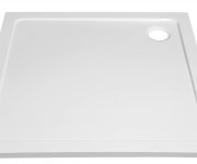 Aqualine Tecmi Sprchová Vanička Z Litého Mramoru, čtverec 90x90cm, Bílá