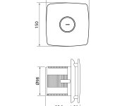 Cata X-mart 10t Koupelnový Ventilátor Axiální S časovačem, 15w, Potrubí 100mm, Nerez Mat