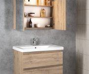 Aqualine Kawa Strip Galerka S Led Osvětlením 80x70x22cm, Dub Emporio