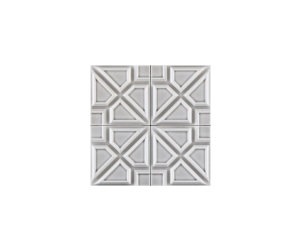 Retro dekor Grazia Formelle Milano Argento 13x13 - šedá