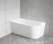 Aqualine Tibera L Rohová Stojící Vana, 150x75cm, Bílá