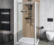 Aqualine Amico Sprchové Dveře Výklopné 1040-1220x1850mm, čiré Sklo