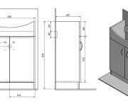 Aqualine Simplex Economy 65 Umyvadlová Skříňka Včetně Umyvadla 63x83,5x30,7cm