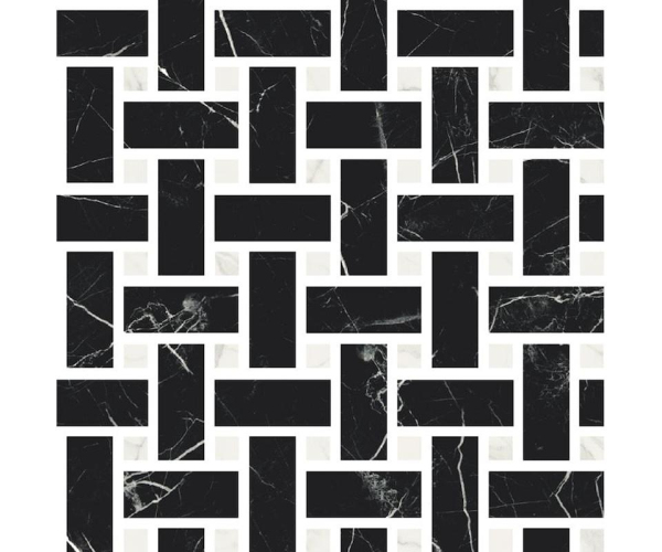 Mozaika jako mramor Fioranese Marmorea Port Laurent effect MOSAICO INTRECCIO 30x30 Luc. Rett.