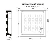 Kerasan Retro Keramická Sprchová Vanička, čtverec 90x90x20cm, Bílá