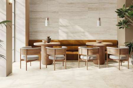 Cerdomus Tibur Beige 120x120 a Beige Vein 60x120 - komerční prostor