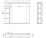 Aqualine Korin Strip Zrcadlo S Led Osvětlením A Policemi 70x70x12cm