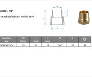 Vsuvka Přechod Cu Vnitřní 28mm X 5/4" 07682MZ28-54