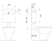 Creavit Wc Kombi, Dvojtlačítko 4,5/6l, Zadní Odpad, Bílá