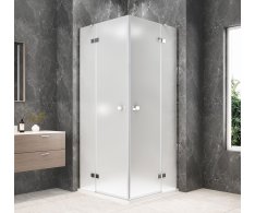 Polysan Globe Chrome čtvercový Sprchový Kout 900x900mm, Rohový Vstup, Matné Sklo