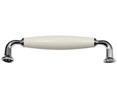 Aqualine Favolo Kovová úchytka, 142/128mm, Chrom/bílá