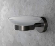 Sapho X-round Gun Metal Mýdlenka, Mléčné Sklo, Gun Metal