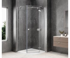 Polysan Globe Chrome čtvrtkruhový Sprchový Kout 1000x1000mm, čiré Sklo, Pravé