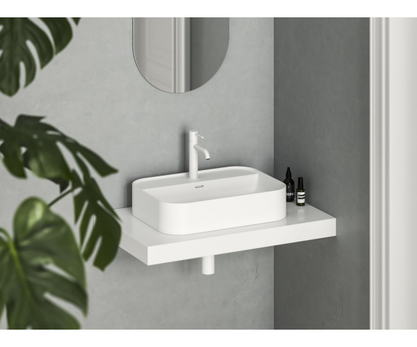 Umyvadlo Ceramic Slim Shelf R - Umyvadlo Ceramic Slim Shelf R 55, s otvorem pro baterii, s