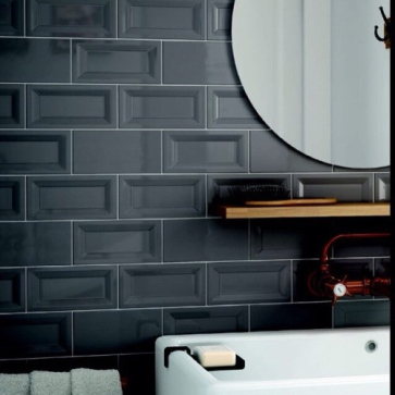 Obklad Equipe Evolution InMetro Black Matt 7,5x15 - černá